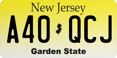 NJ license plate A40QCJ