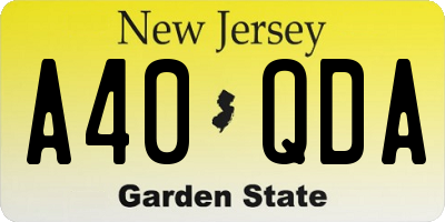 NJ license plate A40QDA