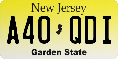 NJ license plate A40QDI