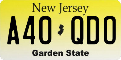 NJ license plate A40QDO