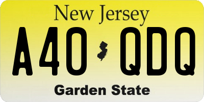 NJ license plate A40QDQ