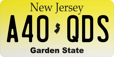 NJ license plate A40QDS
