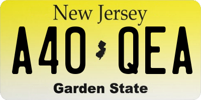 NJ license plate A40QEA