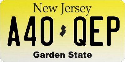 NJ license plate A40QEP
