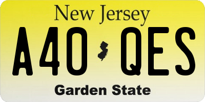 NJ license plate A40QES