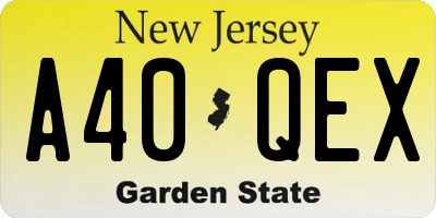 NJ license plate A40QEX