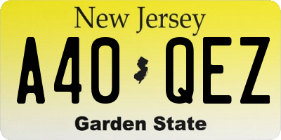 NJ license plate A40QEZ