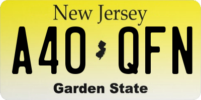 NJ license plate A40QFN