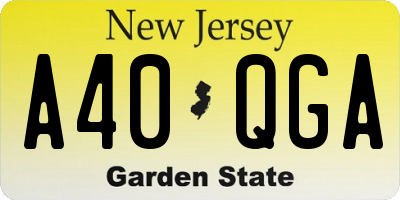 NJ license plate A40QGA