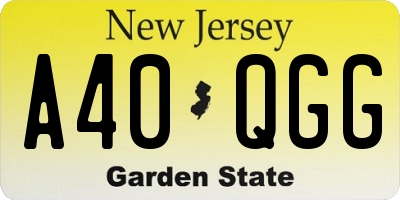 NJ license plate A40QGG