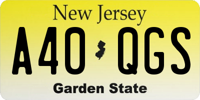 NJ license plate A40QGS