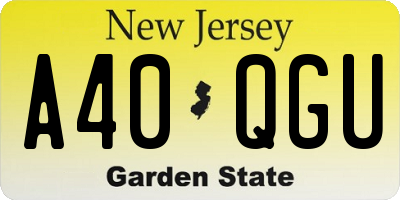 NJ license plate A40QGU
