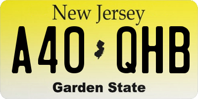 NJ license plate A40QHB