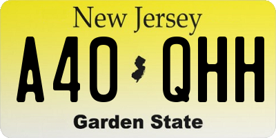 NJ license plate A40QHH
