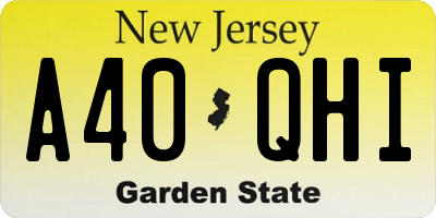 NJ license plate A40QHI