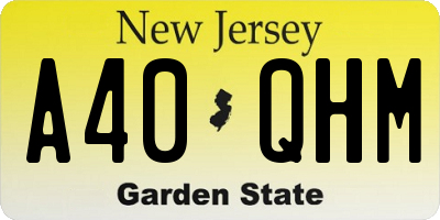 NJ license plate A40QHM