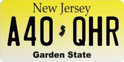NJ license plate A40QHR