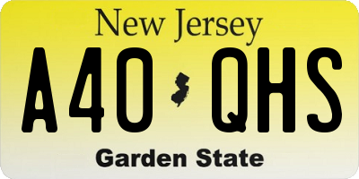 NJ license plate A40QHS