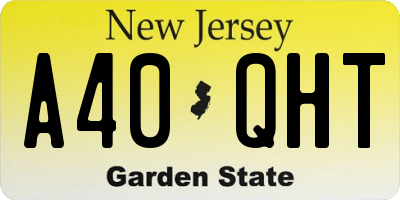 NJ license plate A40QHT