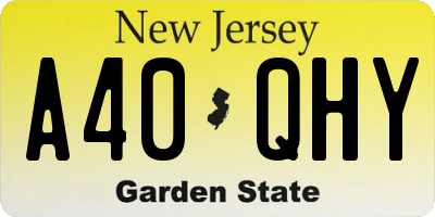 NJ license plate A40QHY