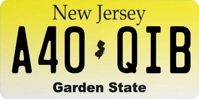 NJ license plate A40QIB