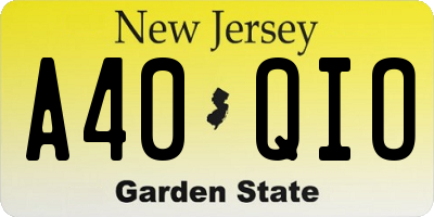 NJ license plate A40QIO