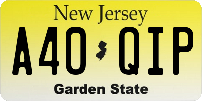 NJ license plate A40QIP