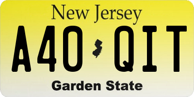 NJ license plate A40QIT