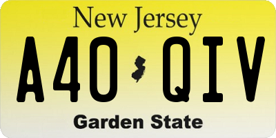NJ license plate A40QIV