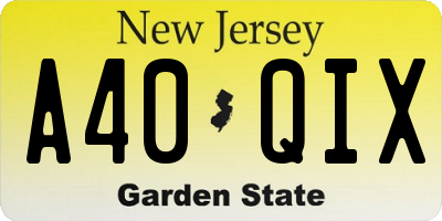 NJ license plate A40QIX