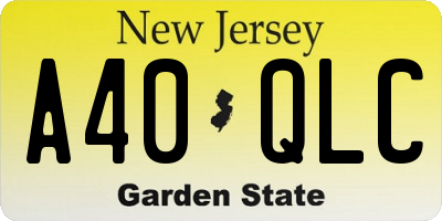 NJ license plate A40QLC