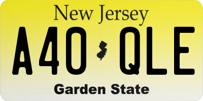 NJ license plate A40QLE