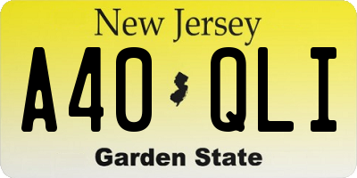NJ license plate A40QLI