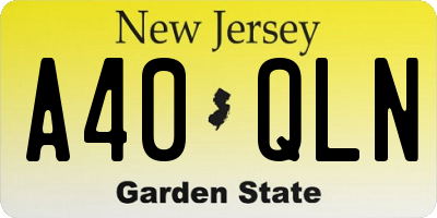 NJ license plate A40QLN