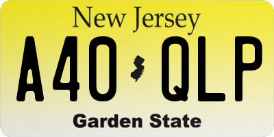 NJ license plate A40QLP