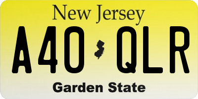 NJ license plate A40QLR