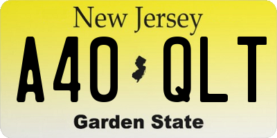 NJ license plate A40QLT