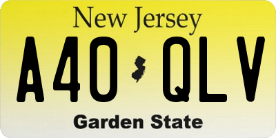 NJ license plate A40QLV