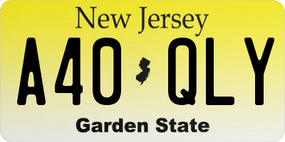 NJ license plate A40QLY