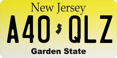 NJ license plate A40QLZ