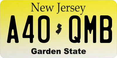 NJ license plate A40QMB