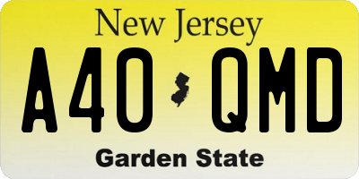 NJ license plate A40QMD