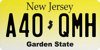 NJ license plate A40QMH