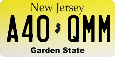 NJ license plate A40QMM