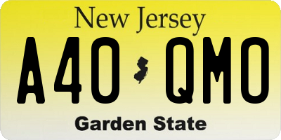 NJ license plate A40QMO