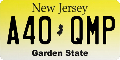 NJ license plate A40QMP