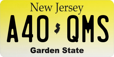 NJ license plate A40QMS