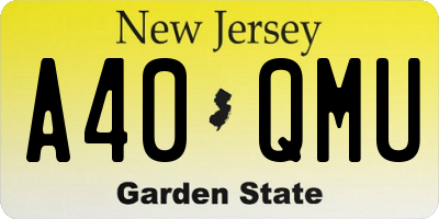 NJ license plate A40QMU