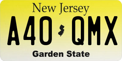 NJ license plate A40QMX