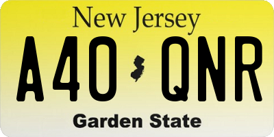 NJ license plate A40QNR